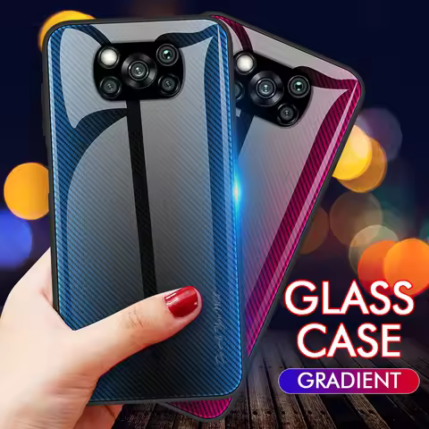 For Poco X3 X5 Pro Case Gradient Glass Phone Cover For Xiaomi Poco X3 NFC X5 Pro F7 Ultra X6 F6 Pro 