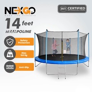 NEXGO Large 14FT Jumping Trampoline Kids Adult with Net Enclosure Ladder Max Load 150KG Outdoor Jump