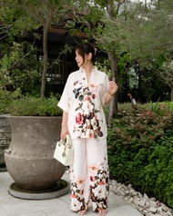 เซ็ตช่อดอกไม้ สีครีม (Creamy Bouquet) คอปก ขายาว ผ้าซาตินเคลือบกัน UV