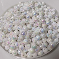 DIY Colorful Mermaid Ji Straight Hole Beads Round Jewelry Accessories Pendant Earrings Mobile Phone 