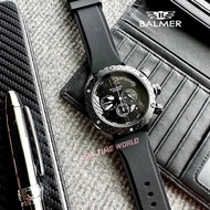 [Original] Balmer 8810G BK-4 Chronograph Sapphire Men's Watch Black Silicon Strap | Official Warranty