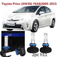Accessories รับประกัน1ปี Bright H11โคมไฟ LED ไฟหน้าสำหรับ Toyota Prius (XW30) ปี2009-2015ไฟฉายติดศีร
