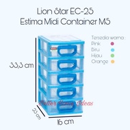 5-tier Mini Plastic Drawer - Lion Star Estima Midi Container M5 - ORI