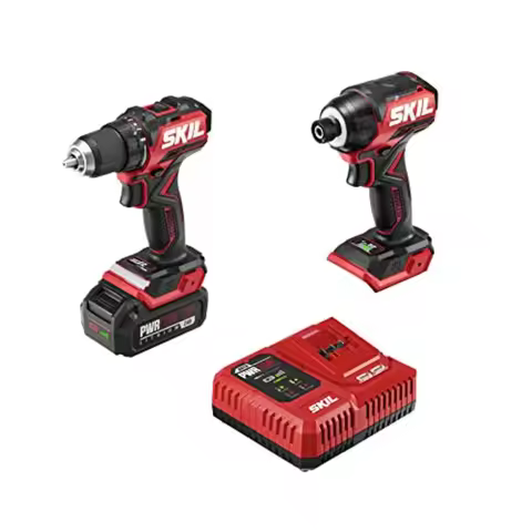 PWR CORE 20 Brushless 20V Compact Drill Driver and Impact Driver Kit Including 2.0Ah Battery and PWR