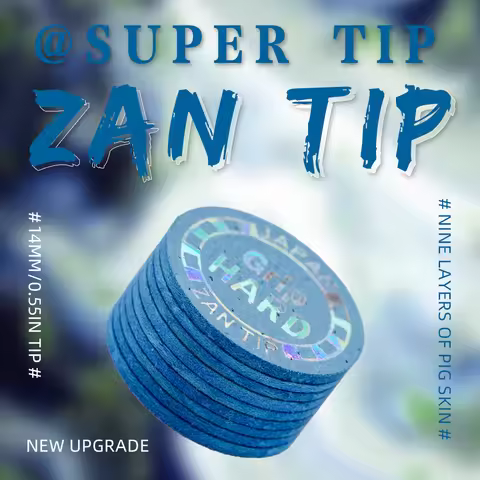 Zan Tip Premium 14mm Pool Cue Tips Super Zan Tip Standard Professional Billiard Cue & Pool Cue Stick