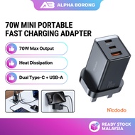 Alpha Borong MCDODO CH 155 Fast Charger GaN 70W Quick Charge 4.0 PD Portable Charger with 2 Type C &