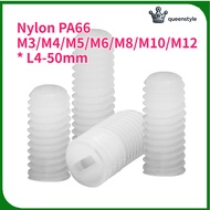 [QueenStyle]Insulating nylon plastic one-word flat-end setting screw without head screw machine rice