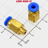 [3 Pieces]- PC4-M6-2 Pneumatic Pipe Connector 4mm External Thread 6mm Step Thread 2mm Linhkien IC