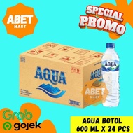 Aqua Botol 600 Ml Tanggung 1 Dus isi 24 Pcs - Air Mineral Instan 600ml