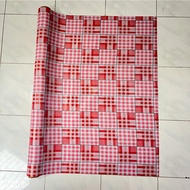 Karpet Plastik Lantai Lebar 120cm Vinyl Motif Kayu Meteran Multifungsi Perlak Meja