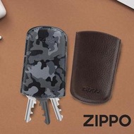 ZIPPO 皮革隨身鑰匙套(迷彩色/棕色) 鑰匙包 鑰匙包 鑰匙套 輕便攜帶 皮件皮夾 2006045 2006043