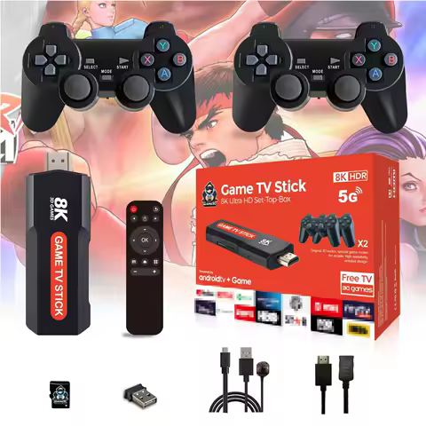 X2 Plus Game Stick 4K 8K HD Video Game Console 2.4G 5G Double Wireless Controller Game Stick For N64