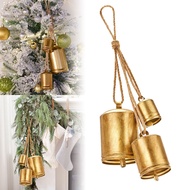 New Vintage Decorative Bells Metal Cowbells Handmade Christmas Decoration Wreaths Bells on Rope