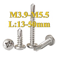 304 Stainless Steel Round Head Cross Drill Tail Screw M3.9/M4.2/M4.8/M5.5 (BY-DM12) (Y11) (X11)