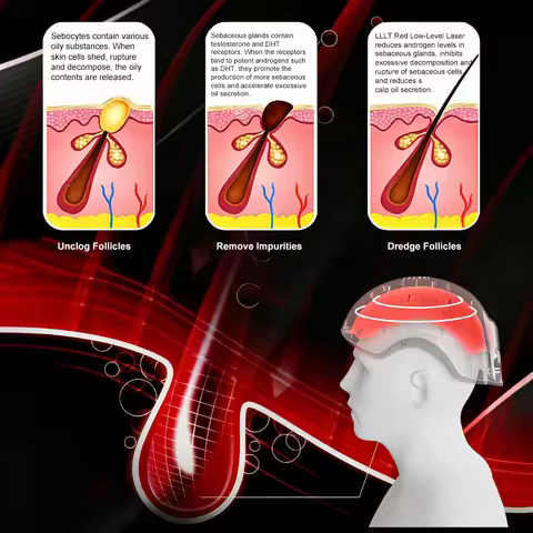 700Mm Red Light Therapy Anti Aging Prevent Hair Loss& Nourish Hair Regrowth Cap Head Relax Massage T