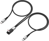 2 in 1 USB Splitter Charging Cable Right Angle USB C to Dual Type C Fast Charging Cable 6A UB Type C