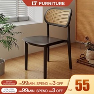 Kerusi Plastik Rattan Chair With PP Plastic Kerusi Meja Kerusi Makan Nordic Chair Study/Office/Dinin