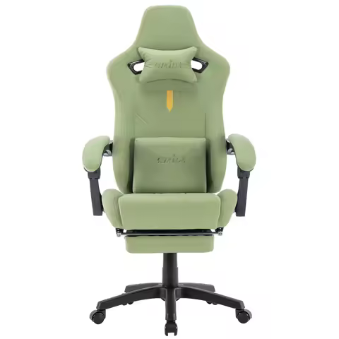 Gaming Chair with Footrest Ergonomic Computer Chair Massage Lumbar Cushion, Adjustable Rocker Reclin