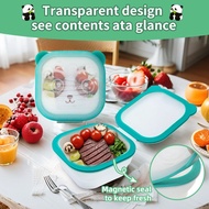 Foldable Magnetic Food Container - Food Grade Silicone, Microwave Safe, Quick Lock Design