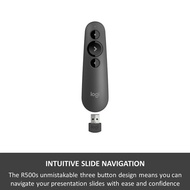 Logitech R500s Laser Presentation Remote with Dual Wireless | broad compatibility | Bluetooth , Red 