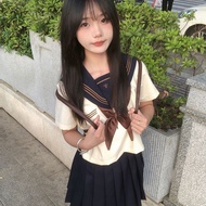 Niche jk Uniform Japanese Campus Sailor Uniform JK Uniform Skirt Girl Preppy Style Top Pleated Skirt
