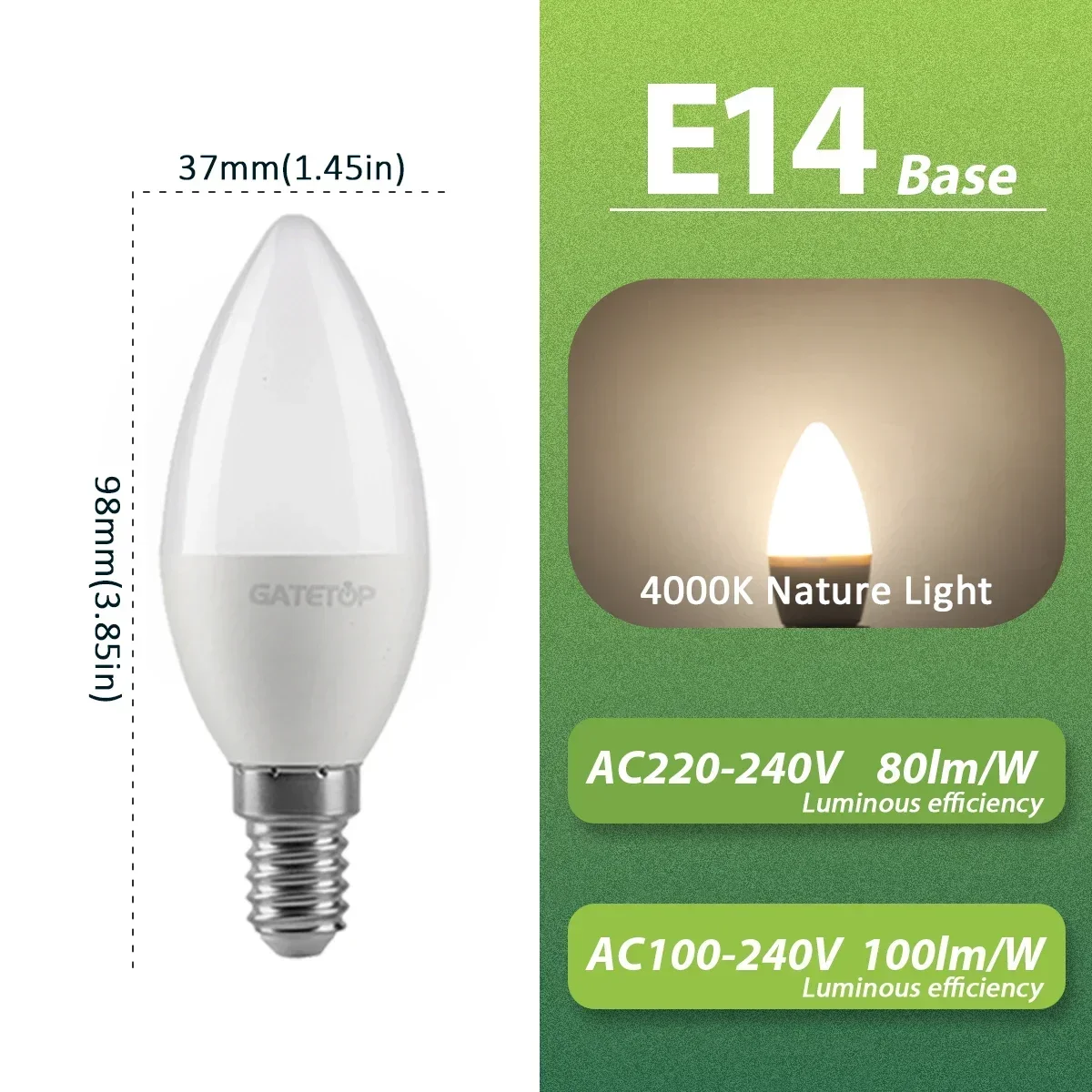 5-Pack E14 7W G45 C37 AC 220V 110V 120V LED Light Bulb Eco-Friendly Mini Lamp Non-Flicker 3000K 400