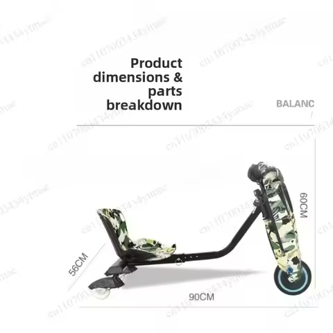 3 Wheel Retractable Electric Drift Car Portable Drift Kart Entertainment Ride On Vehicle