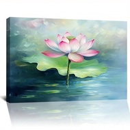 Zen Lotus Wall Art, Lotus Artwork, Pink Lotus Water Picture, Elegant Bedroom Decor