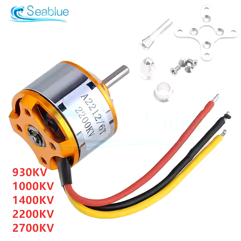 1Pcs A2212 Brushless Motor 930KV 1000KV 1400KV 2200KV 2700KV For RC Aircraft Plane Multi-copter Brus