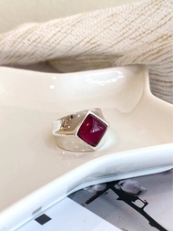 S925 Silver Ruby Inlaid Ring