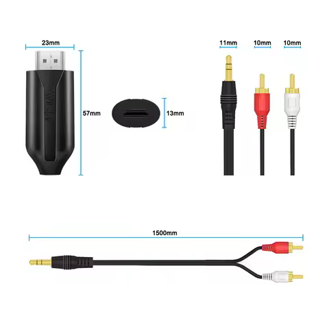 (HDMI ARC Audio Extractor ARC To L/R Stereo 3.5mm Jack ARC Return Channel Audio Converter 1.5m /4.92
