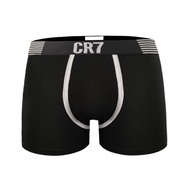 กางเกงบ็อกเซอร์ชาย CR7 ทรงบ็อกเซอร์ผ้าไหมน้ำแข็งคอตตอนสีดำ ระบายอากาศได้ดี ไซส์ใหญ่ กางเกงขาสั้นทรงส