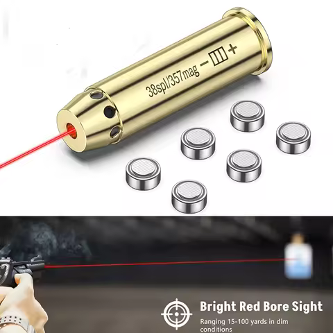 MidTen Bore Sight Laser Sighting for .38spl/.357mag Red Dot Boresighter with 2 Sets of Batteries Qui