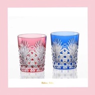 江戶切子 四角籠目 竹葉 杯