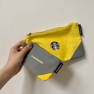 ［全新］Starbucks星巴克黃灰撞色多功能收納包#萬用包#化妝包