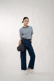 QueenCows เสื้อยืดแขนสั้น Mello Striped T-Shirt (Dark Blue)