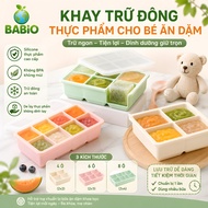 BABIO Silicone Freezer Tray 4 Cells 6 Cells 8 Cells with Lid | Baby Feeding Tray | BPA free.