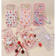 Cartoon Pink Gilt kt Strawberry Melody Suitable For iPhone 17 16 15 14 Pro Max i15 i16 17Pro Phone C