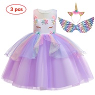 ZZOOI Christmas Girl Rainbow Unicorn Dress Kids Birthday Party Fancy Costume Flower Girl Wedding Pri
