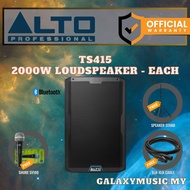 Alto TS415 2500W 15" Powered Speaker w/UG-88HH Wireless Mic, Speaker Stand and Cable - Each / Pair (