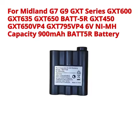 6V NI-MH 900mAh BATT5R Battery For Midland G7 G9 GXT Series GXT600 GXT635 GXT650 BATT-5R GXT450 GXT6