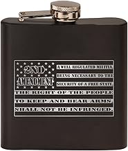 USA American Flag Stainless Steel Hip Flask Premium Matte Black Makes a Great Gift For Him Dad Fathe