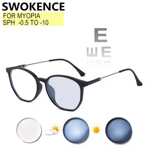 TR90 Frame Myopia Glasses Sph -0.5 to -10 Cyl -0.5 to -2.0 Women Men Photochromic Or Anti Blue Ray L