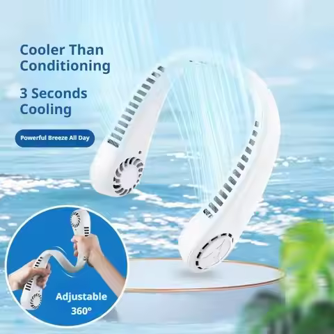 Bladeless Neck Fan,Quiet Rechargeable Neck Fan | Portable Small Wireless Electric Fan for Running, C