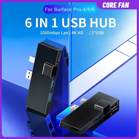 Docking Station Speed Power Adapter Docking Station Hub 4K Compatible RJ45 for Microsoft Surface Pro