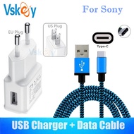 VSKEY 2A USB Wall Charger For Sony Xperia L1 XZS XA1 Ultra X Compact XZ Premium XZ1 XA2 Ultra Type C