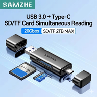 SAMZHE 2 in 1 SD TF Card Reader OTG USB 3.0 2.0 5Gbps Type C 3.0 TF SD Micro SD Pembaca Kad SAMZHE 2