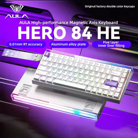 AULA HERO84 8K Magnetic Keyboard 0.01mm Rapid Trigger Full Keys Hot-swap RGB Backlit For Gaming E-sp