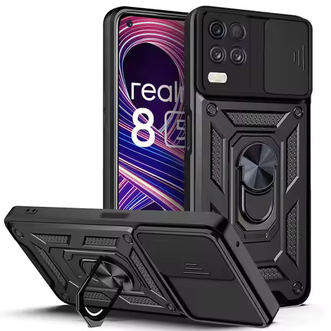 For Realme 8i Case Realme 8 Cover Realme 8 Pro 8s 5G 8i Magnetic Ring Holder Armor Phone Case Slide 