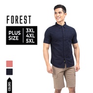 Forest Plus Size Cotton Woven Casual Plain Men Shirt | Plus Size Baju Kemeja Lelaki Saiz Besar - PL6